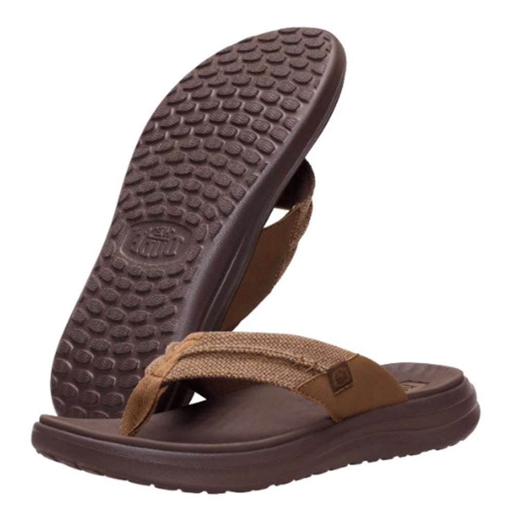 HeyDude Chocolate Flip Flop with Braided Straps