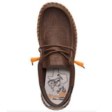 Brown Slip-On HeyDude with Boot stitch pattern- Top
