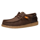 Brown Slip-On HeyDude with Boot stitch pattern