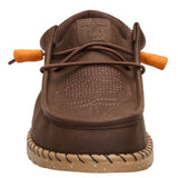 Brown Slip-On HeyDude with Boot stitch pattern- Front