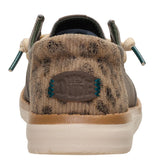 Heel of Hey Dude Women's Dark Olive Wendy Leopard Workwear Shoes 