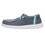 Jersey Varsity HeyDude Slip-on Shoe with Turquoise accents and white sole