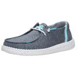 Jersey Varsity HeyDude Slip-on Shoe with Turquoise accents and white sole
