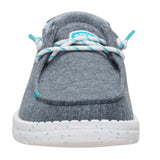 Jersey Varsity HeyDude Slip-on Shoe with Turquoise accents and white sole- Toe