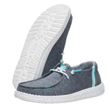 Jersey Varsity HeyDude Slip-on Shoe with Turquoise accents and white sole