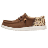 Brown slip-on Hey Dude with western Print on Heel