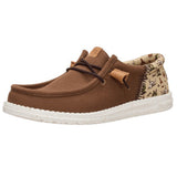 Brown slip-on Hey Dude with western Print on Heel