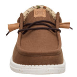 Brown slip-on Hey Dude with western Print on Heel- Front 