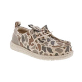 Hey Dude Kid's Wally Funk Burlebo Deer Camo Outside Angle View