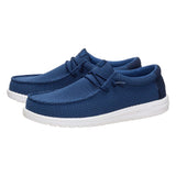Side of both Men's Navy Wally Mesh Shoes