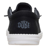 Hey Dude Black and White Mesh Slip On- Back/Heel