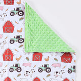Close view of the green fuzzy fabric