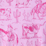 Girl's Pink Western Scene Tank Romper