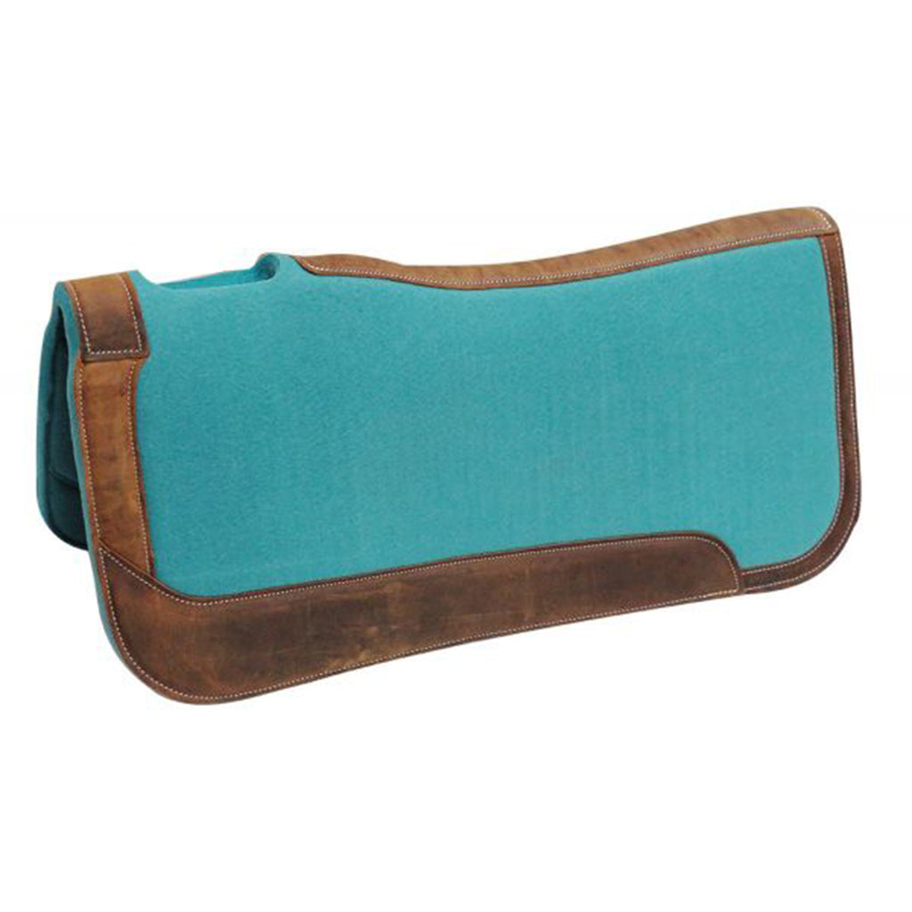 Teal Felt Pad with Brown Leather Edging