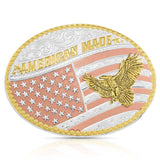 Silver, Gold, and rose Gold USA Flag and Eagle Buckle