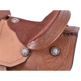 Shiloh 12" Youth Basketweave & Floral Tooling Saddle