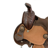 8" Double T Miniature Barrel Saddle - Oak Leaf/Basketweave Tooling by Shiloh Tack