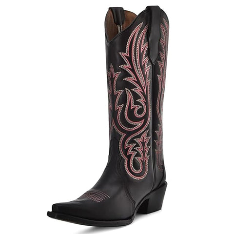 Corral Women's Black With Pink Embroidery Boots