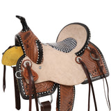 Shilo Tack Double T Floral Weave Youth Barrel Saddle