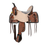 Shilo Tack Double T Floral Weave Youth Barrel Saddle