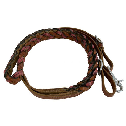 Showman Braided Leather Roping Rein