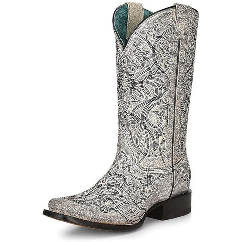 Corral Women's Black/White Embroidered Boots