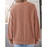 Leopard Print Color Block Ribbed Knit Pullover