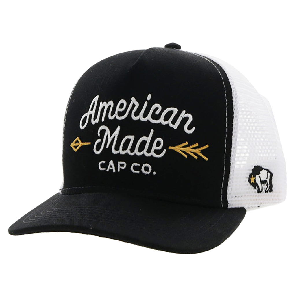 Hooey Black/White American Made Cap