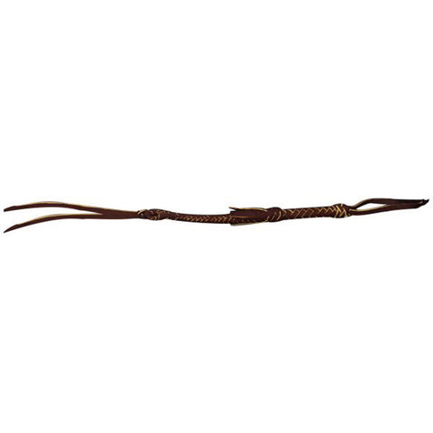Dark Brown Leather Braided Riding Quirt