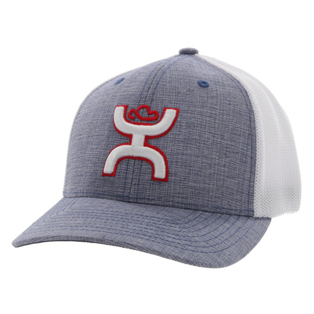 Hooey Youth Coach Denim White & Red Cap