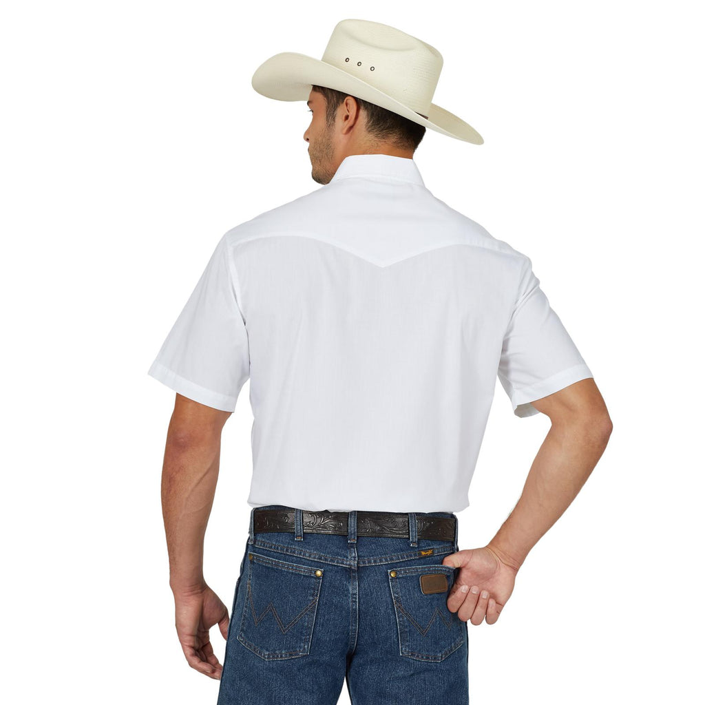 Wrangler Solid White Pearl Snap Shirt – Western Edge, Ltd.