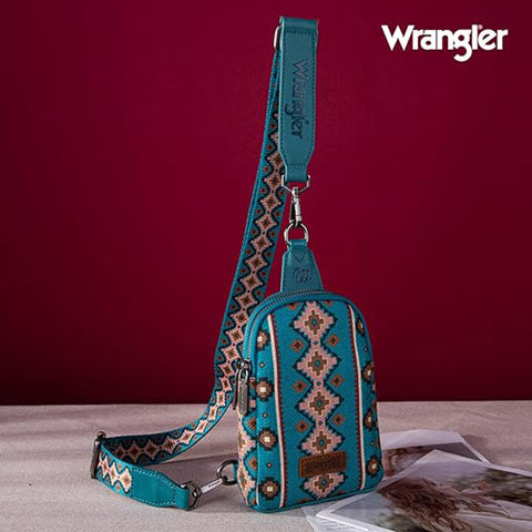 Wrangler Turquoise Aztec Crossbody