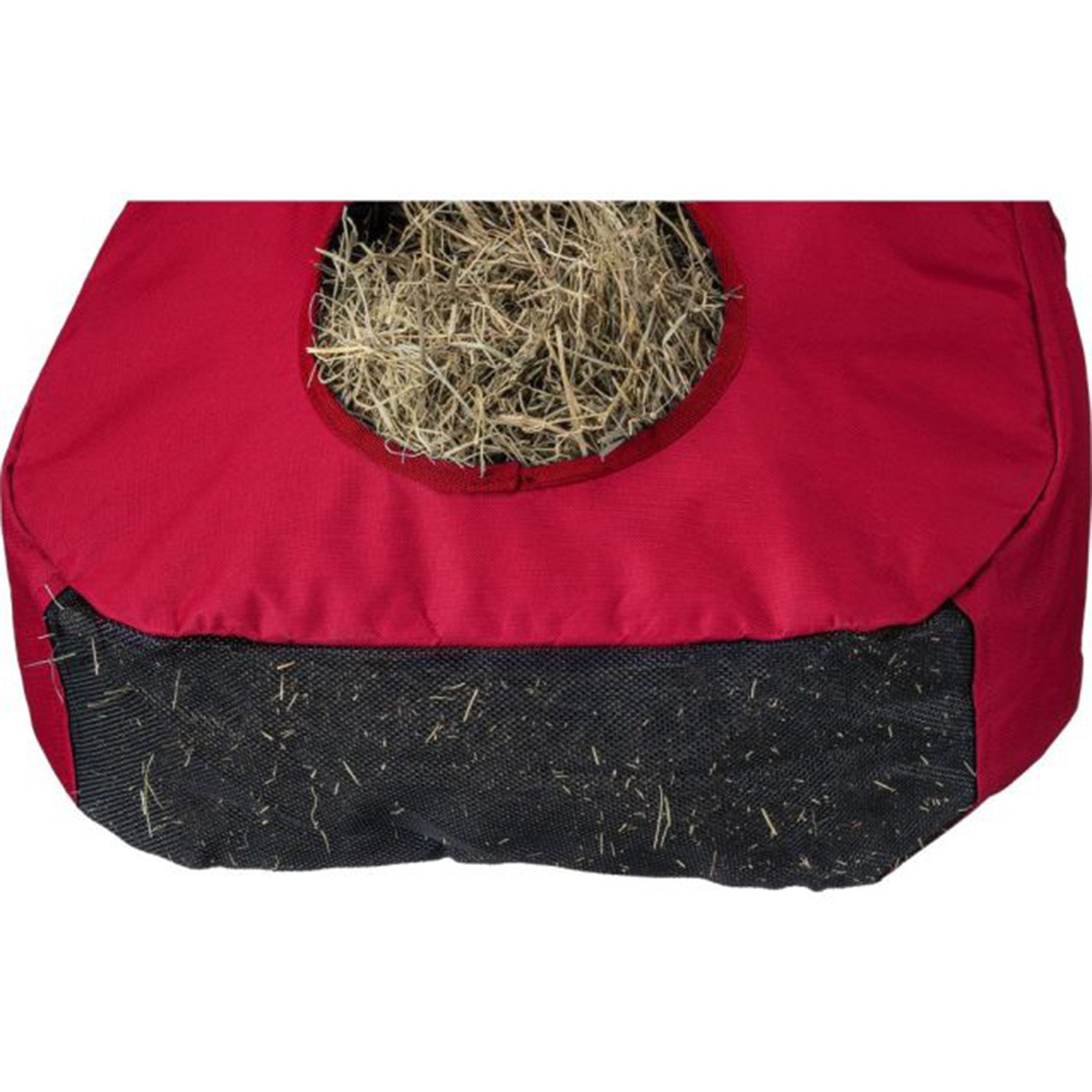 Tough-1 Nylon Hay Tote Bag With Web Front - Adjustable Strap For Horses, 21" X 29" X 7"
