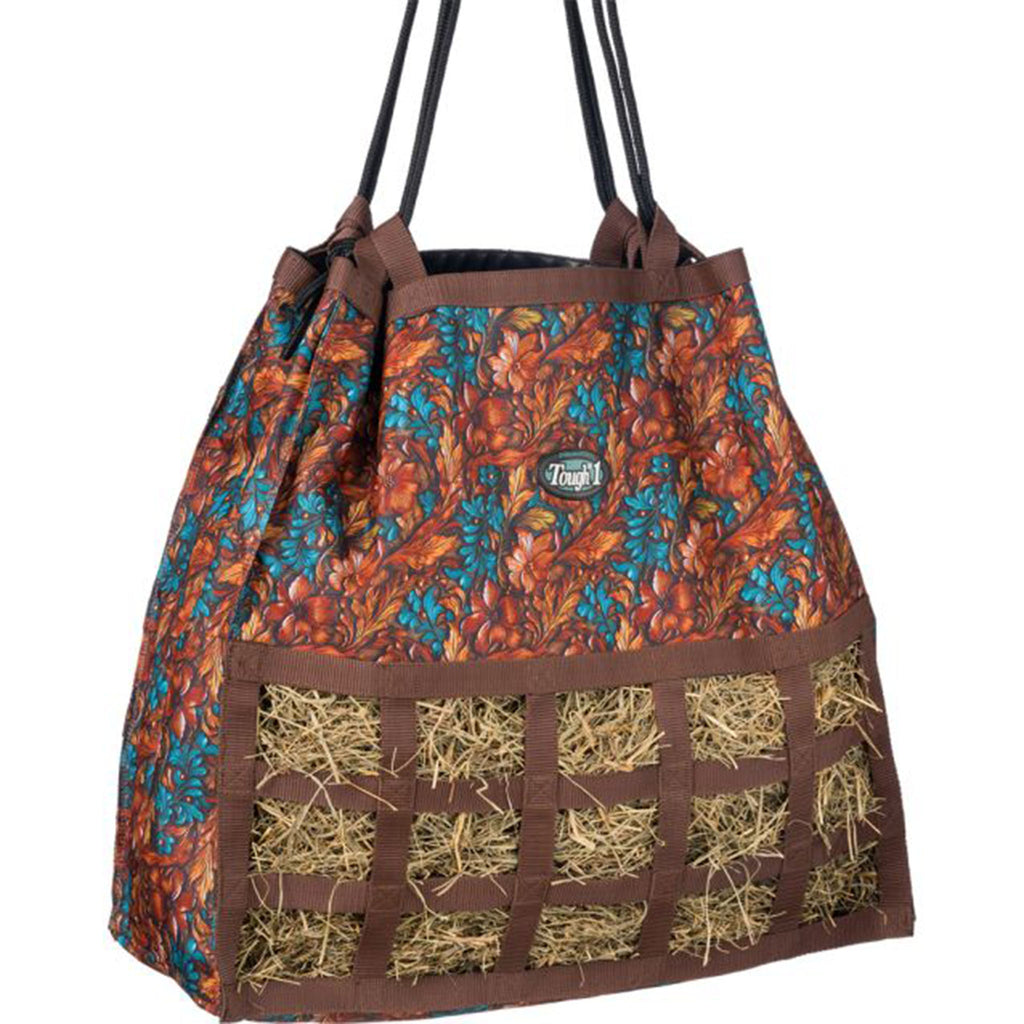Tough1 Teal & Brown Hand-Carved Hay Bag