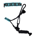 Black Turquoise Southwest Beaded Mule Tape Halter