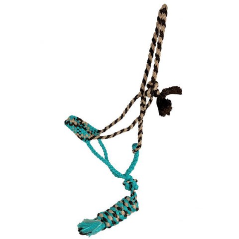 Showman Brown & Turquoise Braided Mule Tape Halter