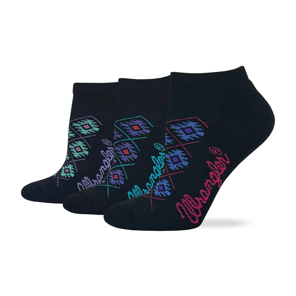 Women's Wrangler Black Aztec Ankle Socks