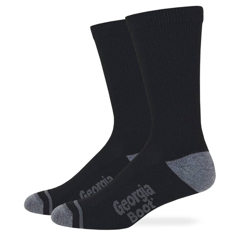 Side view of both Georgia Boot 2 Pack Black Ultra-Dri Socks 