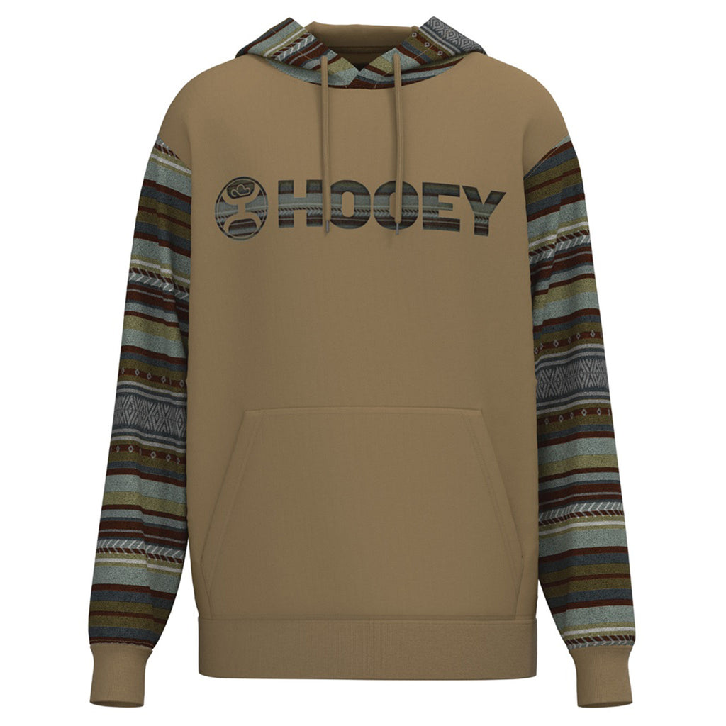 Hooey Men's "Lock-Up" Brown with Serape Sleeves Hoodie