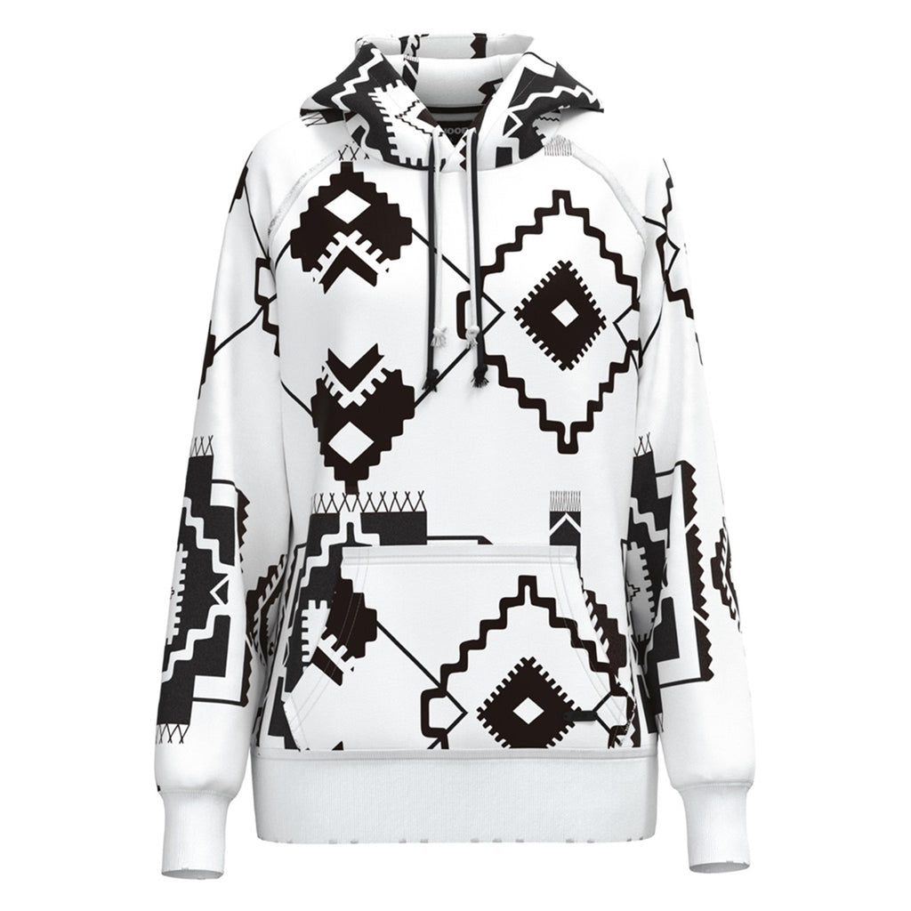Hooey Women's Chaparral White & Black Aztec Hoodie