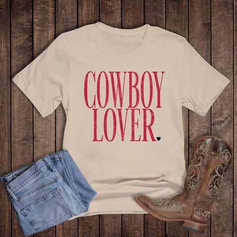 Flat lay of cowboy lover shirt with jeans and boots. 