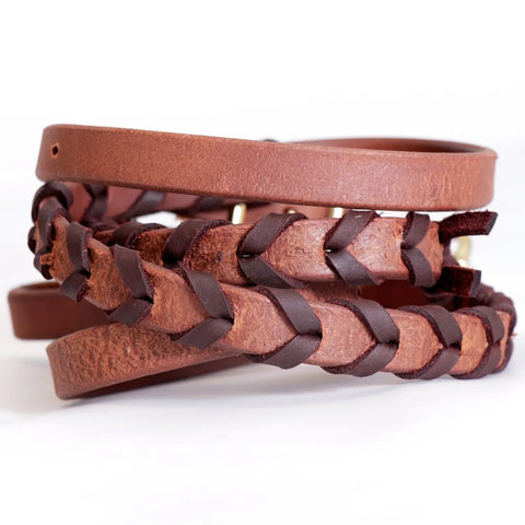 Coiled up Laced Barrel Reins.