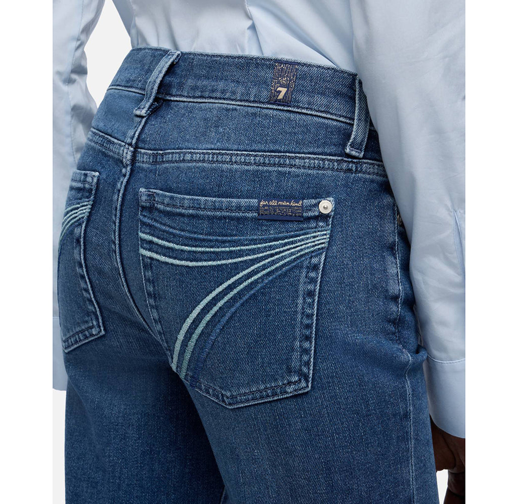 Back side view of the jeans pockets.