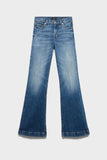 Front view of 7 For All Mankind DOJO mid-wash jeans with fitted hips and thighs.