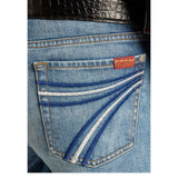 7 For All Mankind Dojo Tailorless Flare Jeans – Mid Wash Pocket View