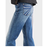 7 For All Mankind Dojo Tailorless Flare Jeans – Mid Wash Side View