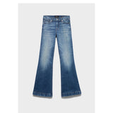 7 For All Mankind Dojo Tailorless Flare Jeans – Mid Wash Front View