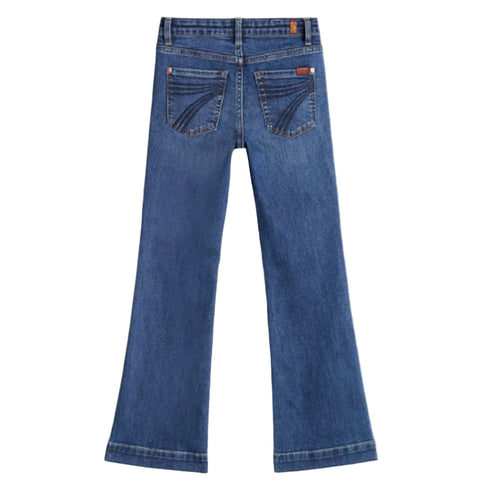 Girls 7 for All Mankind Flare Jean with Navy 7 on back Pockets 