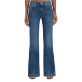 Blue Jean with Glitter Blue Pockets on Person- Front