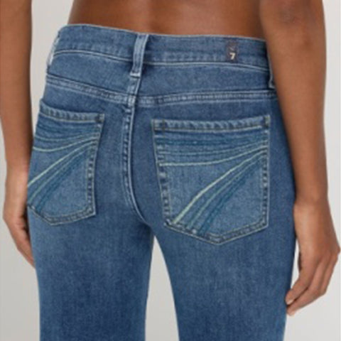 Blue Jean with Glitter Blue Pockets on Person 